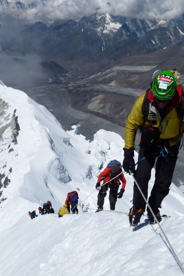 climping to island peak