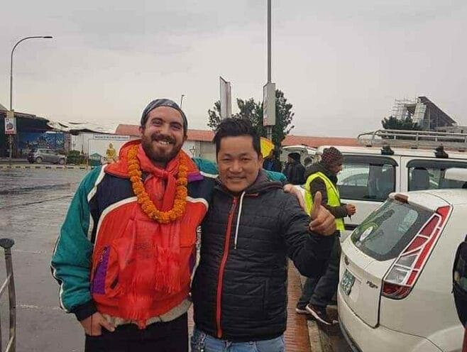 welcoming to my guest in tribhuwan airport in kathmandu Nepal